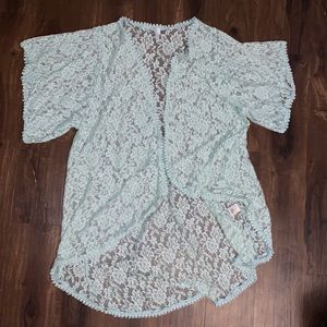 Mint/aqua colored maternity kimono